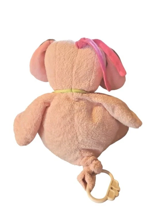 Just One You Carters Musical Plush Puppy Pink Dog Brown Spots Baby Crib Pull 12" - Image 3 of 4