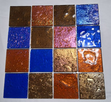 LIGHTSTREAMS Exquisite Glass Tile Ren Intense Blue, Root Beer Gold Irid Bronze