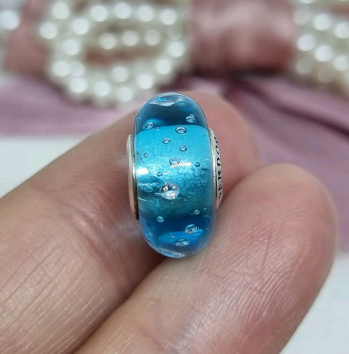 Original Pandora Charm Blau Brause Murano Glas 💕 S925 ALE - Bild 1 von 6