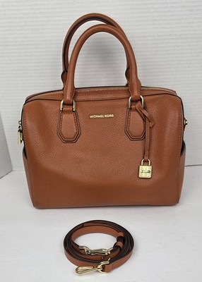 Michael Kors Orange Leather Studio Mercer Medium Satchel Crossbody