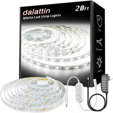White Led Strip Lights 20ft Dimmable Super Bright 24v Led Tape Light 6500k 360 White Led Strip Lights 20ft Dimmable Super Bright 24v Led Tape Light 6500k 360