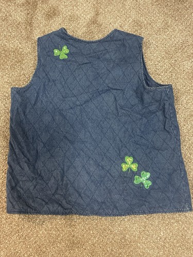 Quacker Factory St. Patricks Day Zip-Up Vest Size 1x - Picture 2 of 7