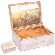 Tree of Life Larger Wooden Memory Keepsake Boxes With Hinged Lids and a photo...