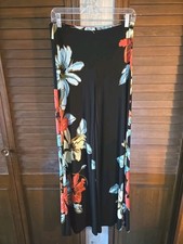 Joseph Ribkoff pantaloni neri floreali gamba larga donna taglia 6 boho fluenti vendita al dettaglio $ 175