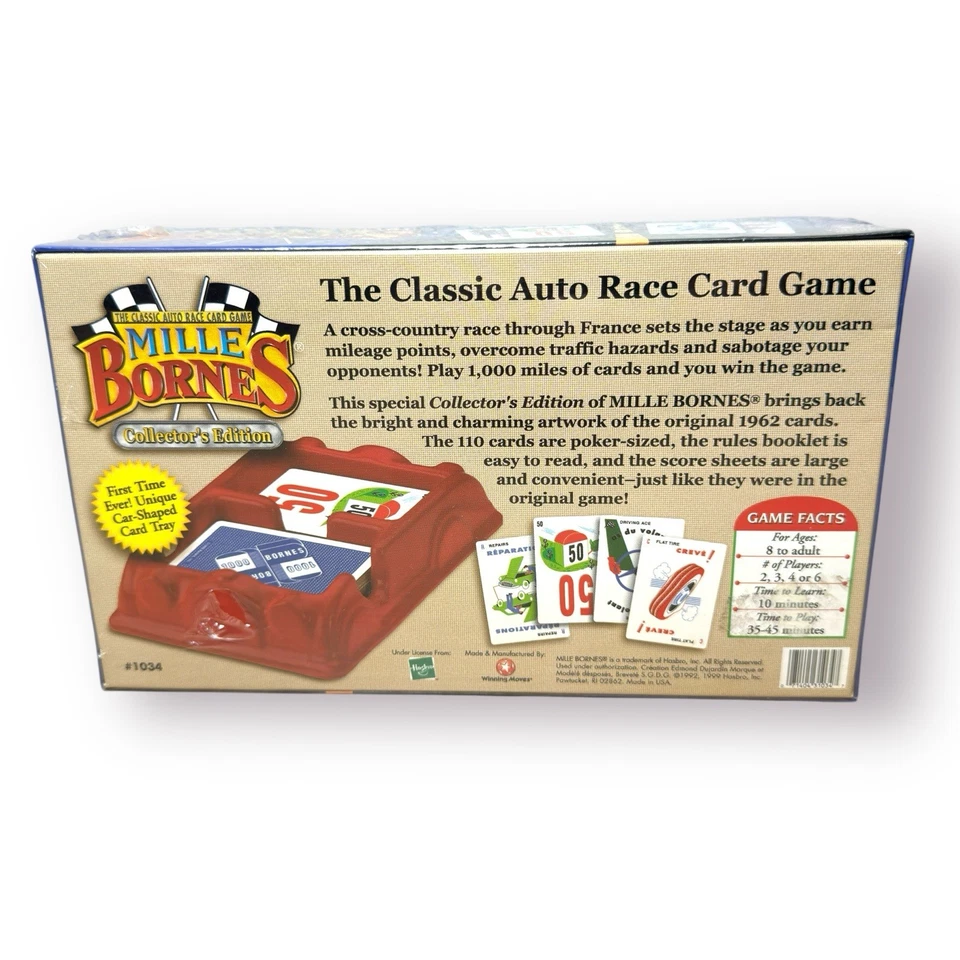 Mille Bornes Collector's Edition 1999 Classic Auto Race Card Game NEW Hasbro - Image 2 of 4
