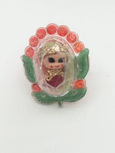 Liddle Kiddles Jewelry Flower Locket Ring & Tiny Doll By Mattel