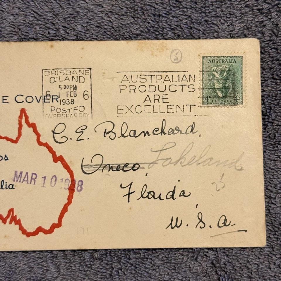 1938 Australia Day of Issue Cover "Australian Products" Kangaroo Postmark - Image 2 of 4