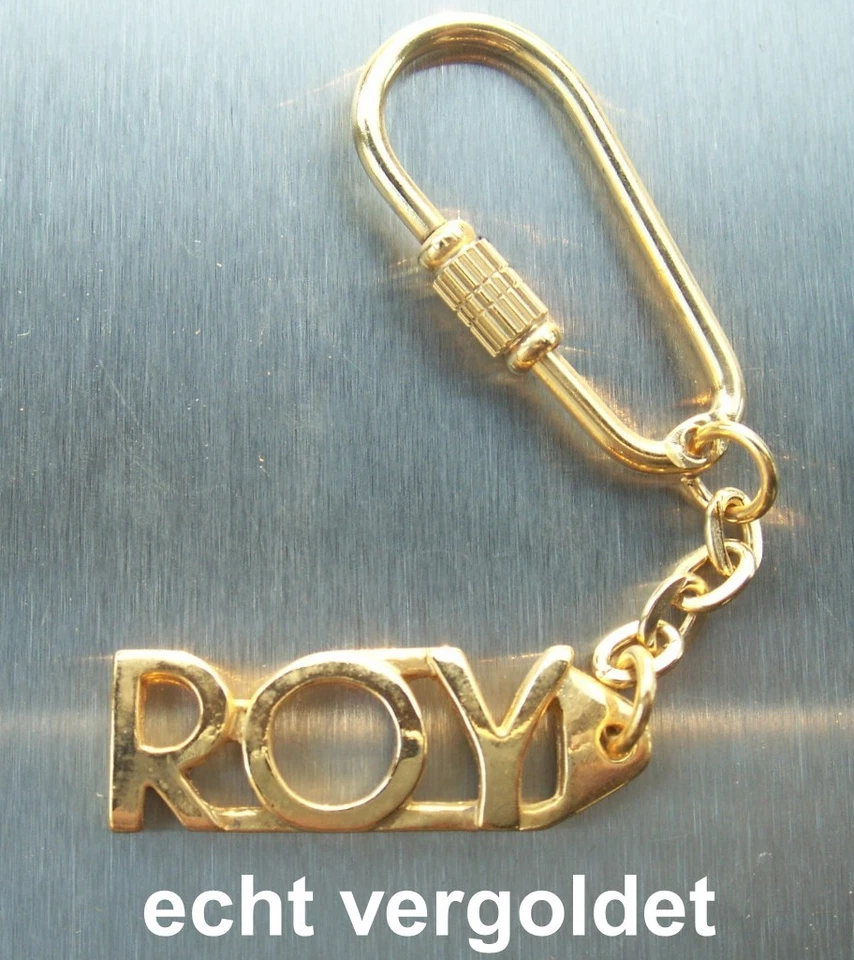 HIERZEGGER Noble Keychain Roy Gold Plated Gold Name Keychain Christmas Gift
