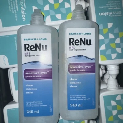 2 x BAUSCH + LOMB ReNu MPS MULTI-PURPOSE SOLUTION SENSITIVE EYES 240ml