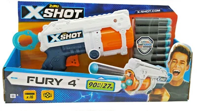 XShot Zuru Fury 4 Spielzeug Pistole Dartblaster Kinder Dart Gun Blaster 4er Lauf
