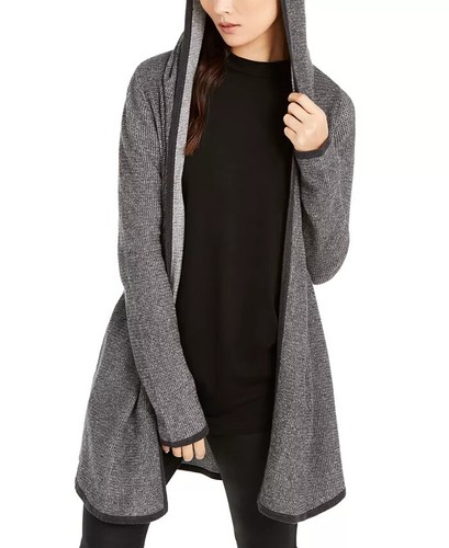 Petites Organic Hooded Cardigan Grey 