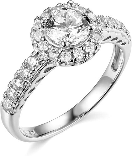 Created Diamond 2.50 Ct 14K Solid Gold Trellis Round Engagement Wedding Propose Promise Ring
