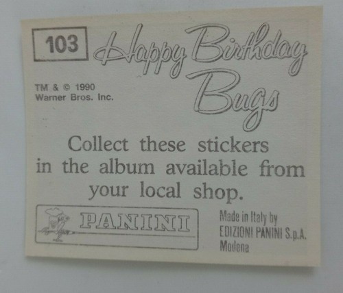 1990 Panini Happy Birthday Bugs (Pick Your Sticker) - Picture 151 of 343