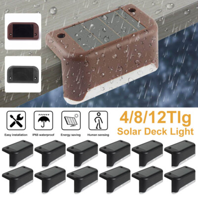 4//8 Solarleuchte LED Zaunleuchte Wandleuchte Wegbeleuchtung Garten Treppenlicht