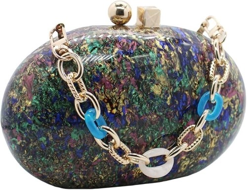 Pochette da sera in acrilico per donna a forma di conchiglia tracolla - Foto 20 di 61