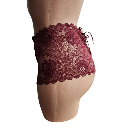 2008 Vintage NWT Victoria's Secret Very Sexy High Waisted Burgundy Thong Panty M - Picture 2 of 3