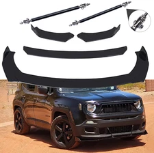 For Jeep Renegade 15-22 Front Bumper Lip Spoiler Splitter+Body Kit Strut Rods