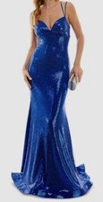 B Darlin Women's Juniors' Blue Sweetheart-Neck Lace-Up-Back Gown Dress Size 5/6