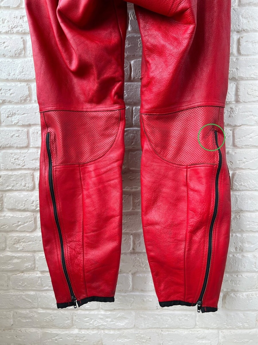 REG　DAINESE ダイネーゼprofit size52 Dainese Red Logo Leather Moto Bike 2 pcs Race Suit Men's