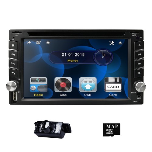Double 2Din Car Stereo GPS Navigation Radio with DVD Player Bluetooth USB Camera - Picture 5 of 13