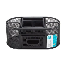 Pen + Gear Metal Mesh Desktop Organizer, 8 Compartments, Black