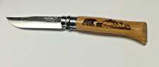 Coltello Opinel N. 08 Inox Animalia America con Incisione Orso