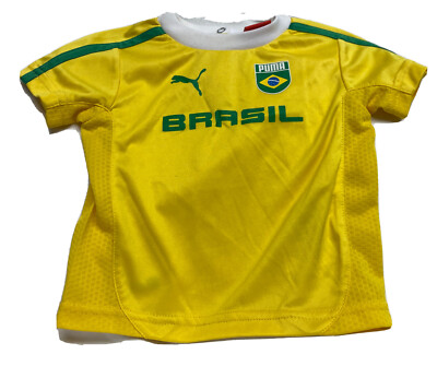 Vintage Puma Brazil Baby Size 3-6 Months Soccer Shirt With