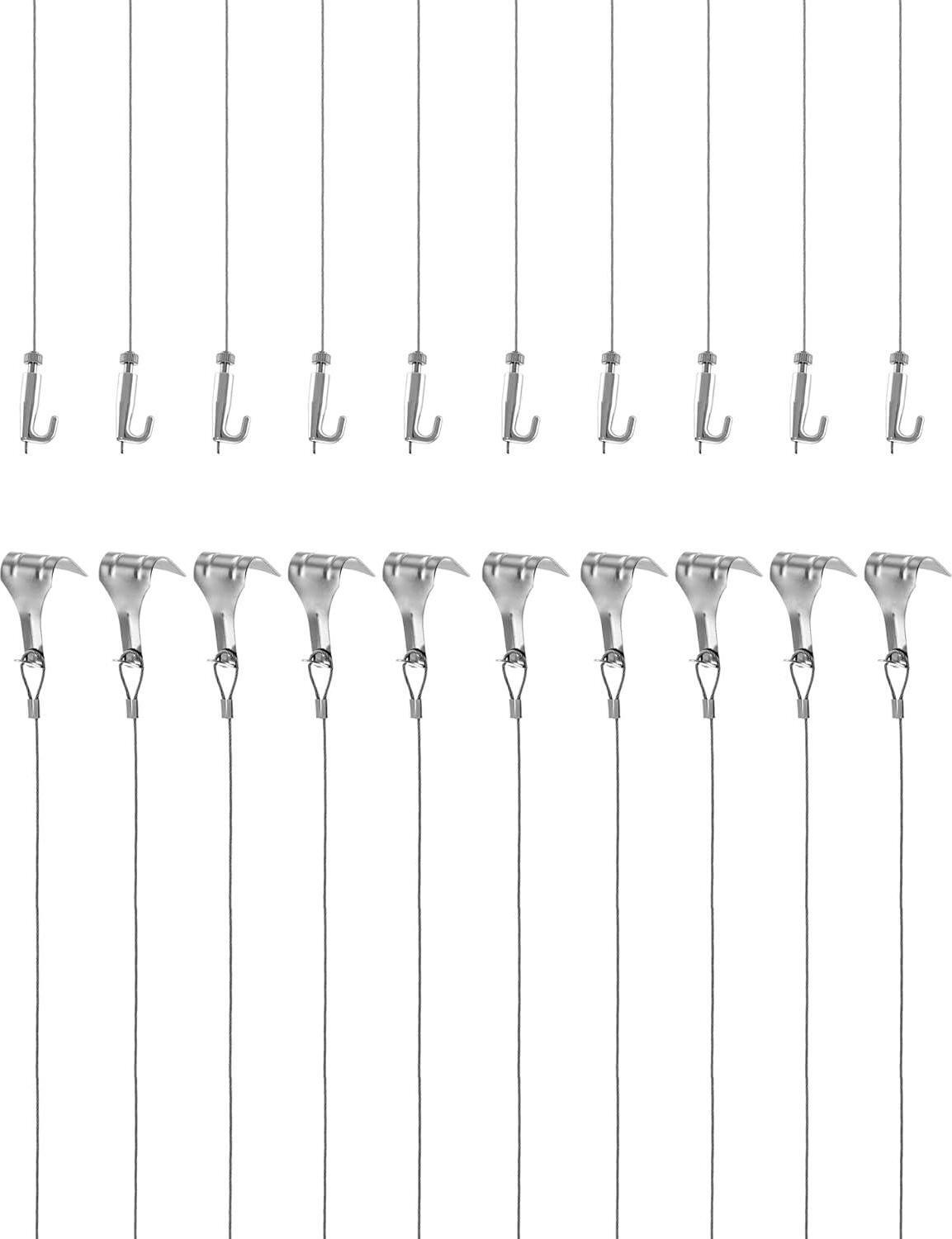 Picture Hanging Wire Kit, 2m × 1.5mm Stainless Steel with Wire Adjustable Hook