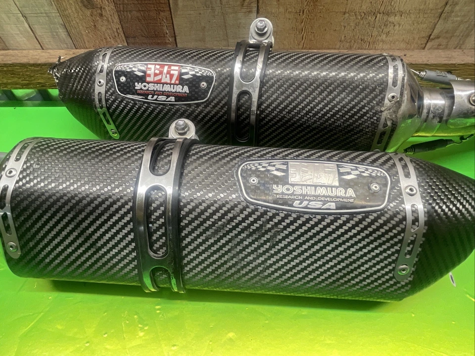 08-20 Suzuki Hayabusa GSXR 1300 YOSHIMURA R-77 CARBON EXHAUST DUAL SLIP ON S3 - Image 2 of 4