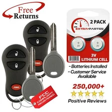2 For 1999 2000 2001 2002 2003 2004 Jeep Grand Cherokee Remote Fob + Key