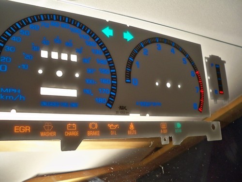 Fits 86-92 Mazda Truck Kilometers Cluster w RPM White Face Glow Through Gauges - Picture 5 of 8