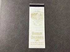 First National Bank, Dickson, TN, Tennessee, Matchbook 