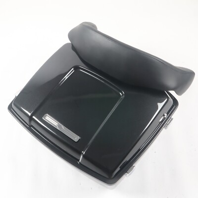 Black Quartz King Tour Pack Pak Backrest For 1997-2013 Harley Tour Pak Touring