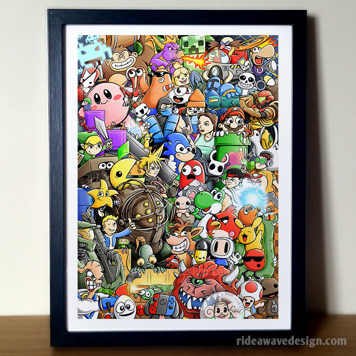 Video Game Print, Game Characters Art Print, Xbox, Nintendo
