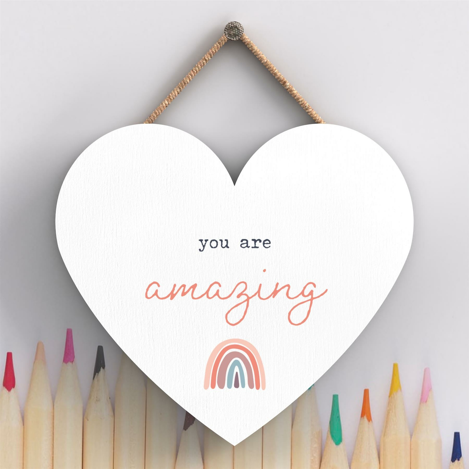 YOU ARE AMAZING RAINBOW POSTIVITY THEMED COLOURFUL HANGING PLAQUE
