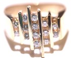 14k yellow gold .42ct SI1 H round diamond cluster ring 5.8g estate 6 channel set — photo 2