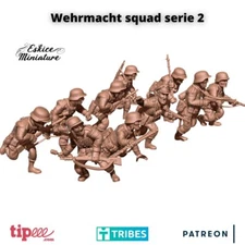Eskice Miniature WW2 German Wehrmacht Squad Infantry WWII Bolt Action 15 20 28mm
