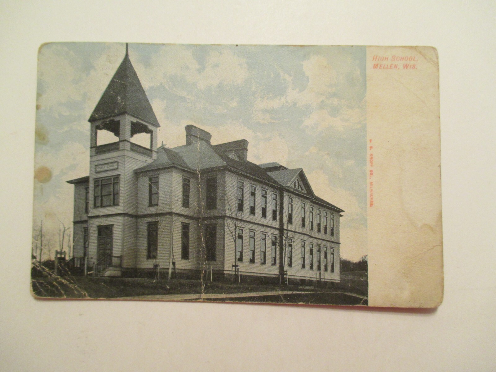 Mellen Wisconsin Postcard High School 1910 WI eBay