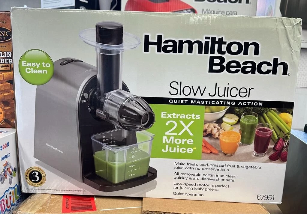 Hamilton Beach 67951 Masticating Juicer Machine Slow Quiet 150