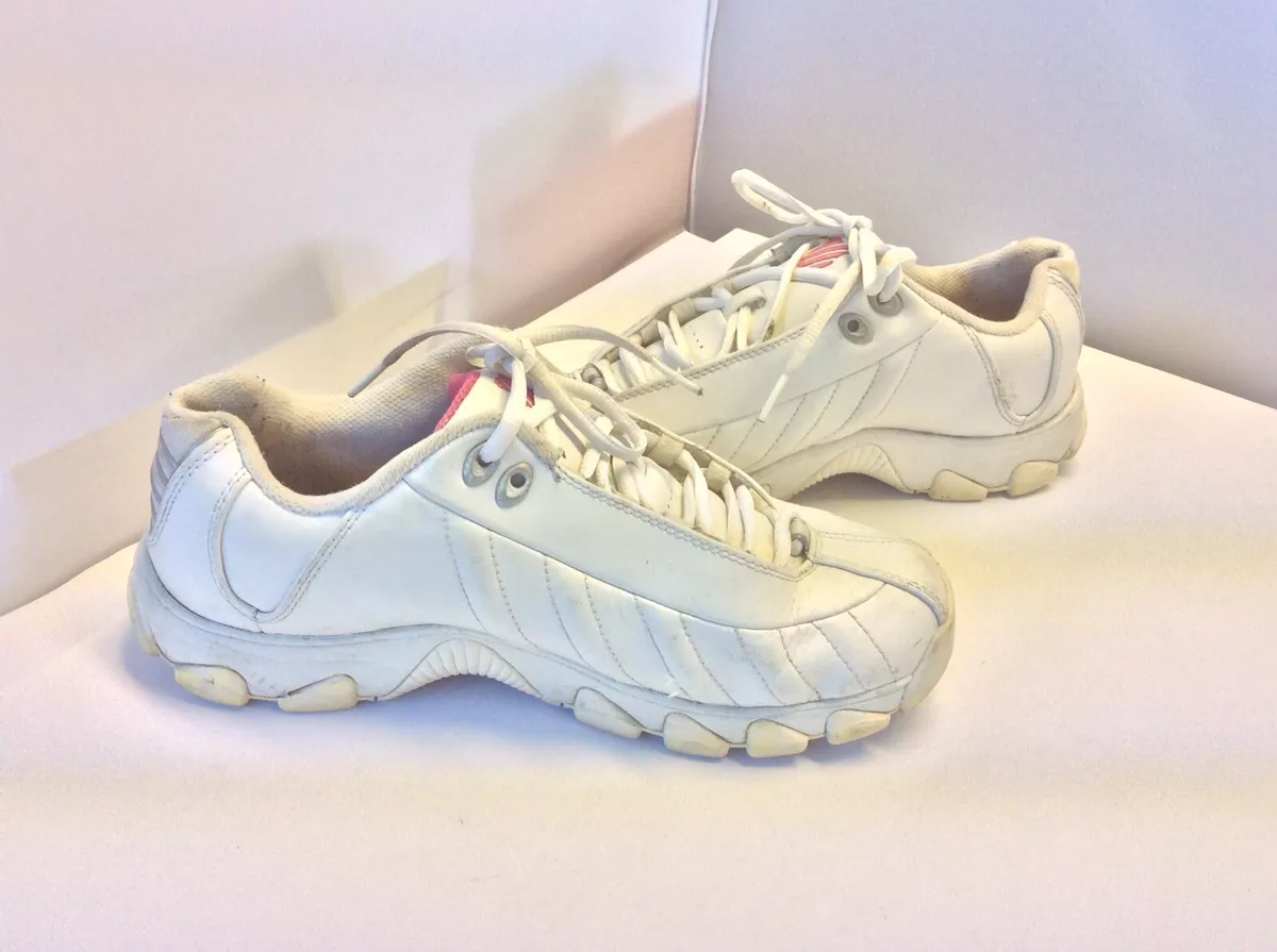 Communicatie netwerk Scharnier Succes K SWISS Shock Spring Women&#039;s Tennis Sneakers White Leather Size US9.5  UK7.5 | eBay