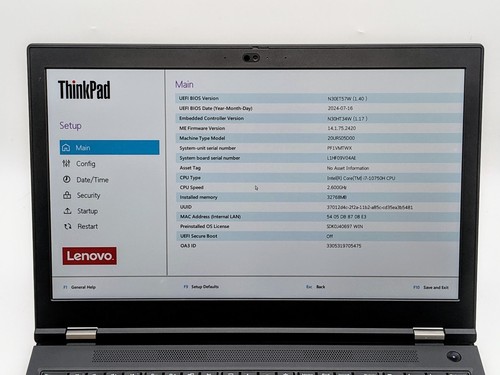 Lenovo ThinkPad T15g Gen 1 15" FHD I7-10750H 1TB SSD 32GB W11P GeForce RTX 2080 - Picture 14 of 15