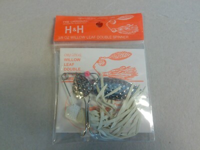 H & H 3/8OZ SPINNERBAIT  WILLOW DOUBLE  SPINNER  WHITE