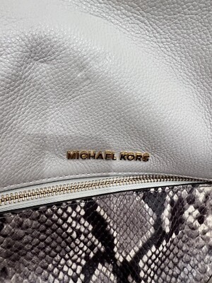 Pre-owned Michael Kors Rhea Zip Leather Backpack Chalk Cream  display picture 1