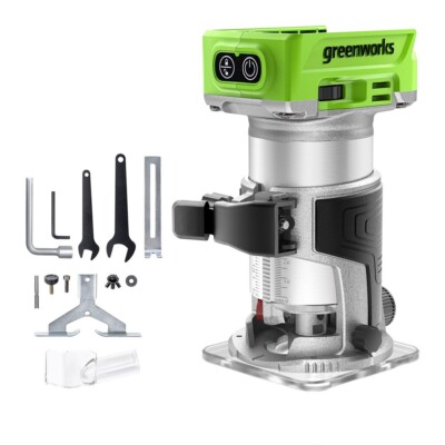 Greenworks 24V 1/4 inch Cordless Wood Router Edge Trimmer Groove Milling Tool