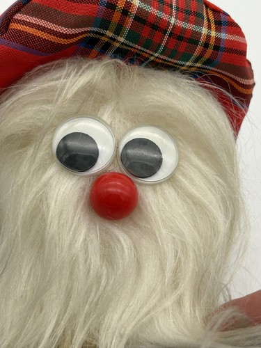 Vintage Scottish Gonk Glook Hairy Funky Googly Eyes Tartan Hat Plush 4" Toy - Picture 8 of 9