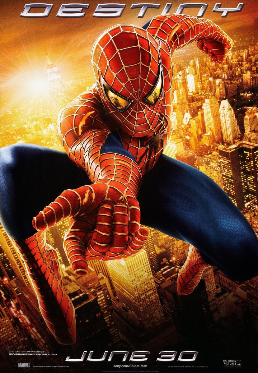 2004 Spiderman 2 Movie Poster 11X17 Peter Parker Tobey McGuire