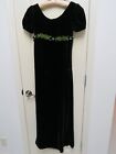 Vintage Empire Style Plush Velvet Deep Emerald Green Formal Gown