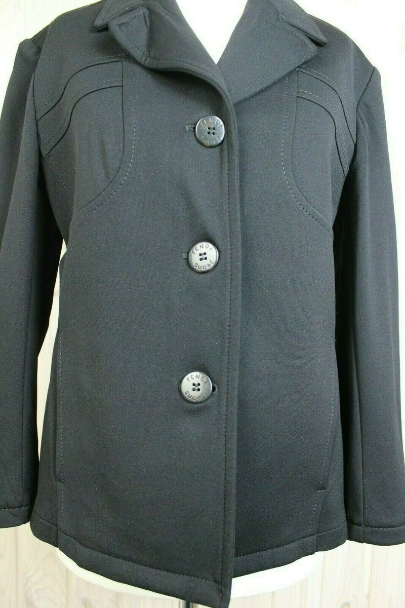 Fendi Jeans Roma Italy Women's Neoprene Blazer Jacket