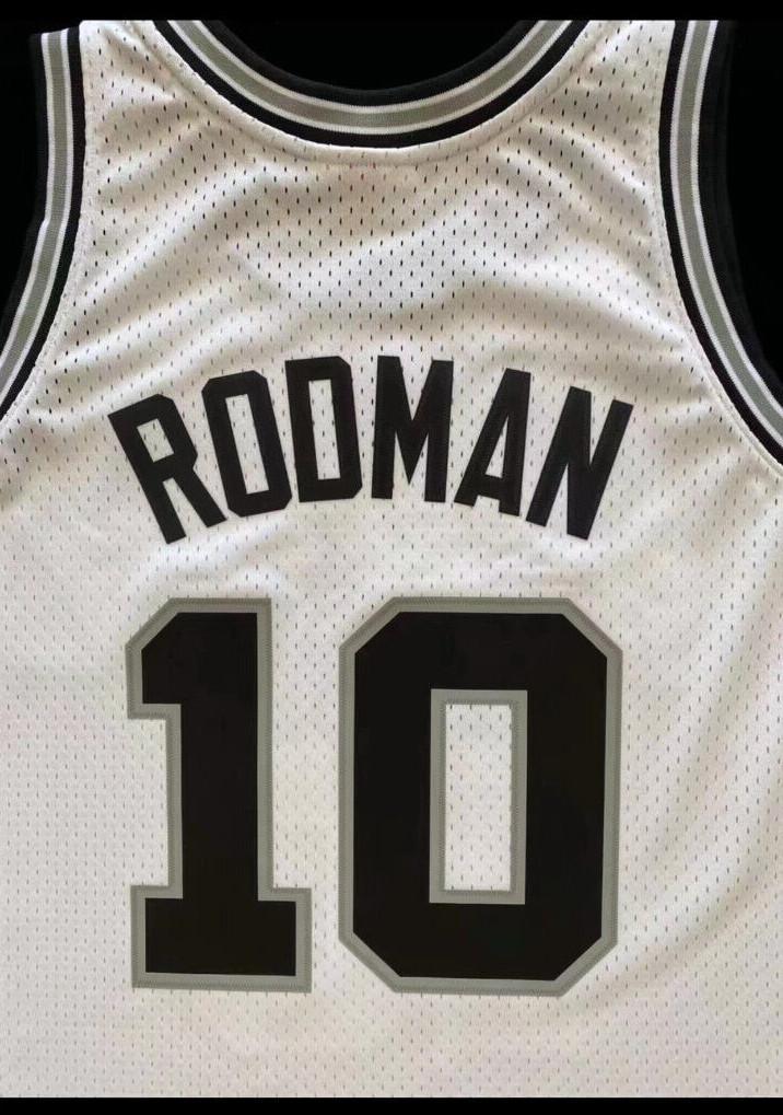 100% Authentic Dennis Rodman White San Antonio Spurs Swingman