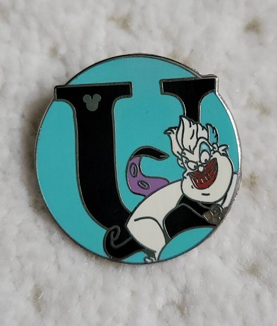 Disneyland Hidden Mickey Series III Alphabet Ursula U Pin The